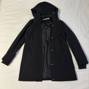 Cleo Black Hooded Trench Coat